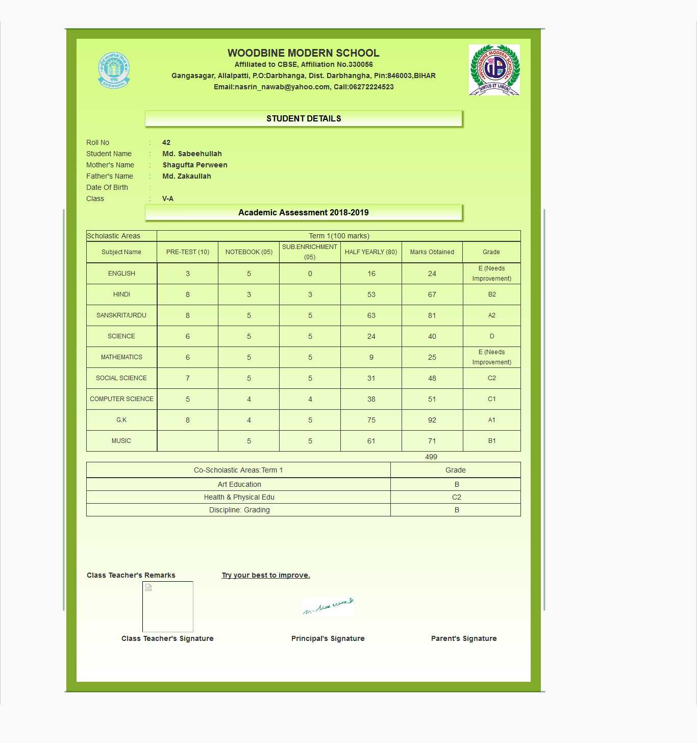 Report Card Generator Software, Student Report Card With Regard To Report Card Format Template