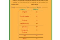 Report Card Template within Report Card Format Template