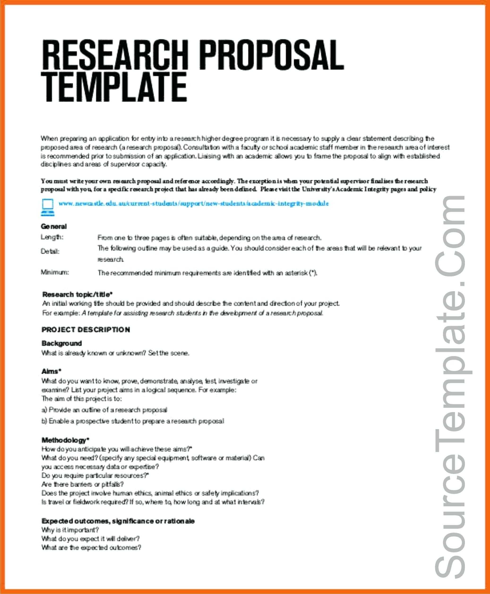 Research Project Proposal Template Pdf Outline Example | Ceolpub Throughout Software Project Proposal Template Word