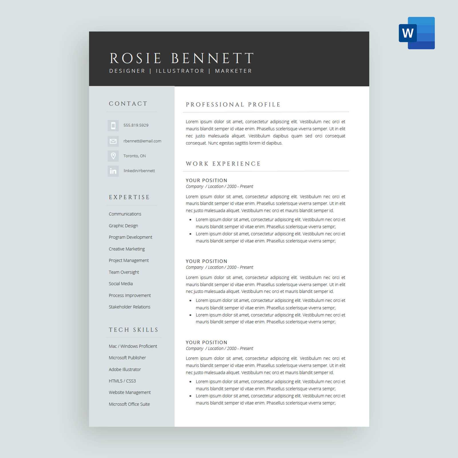 Resume Templates For Microsoft™ Word And Google™ Docs – How Pertaining To Google Word Document Templates