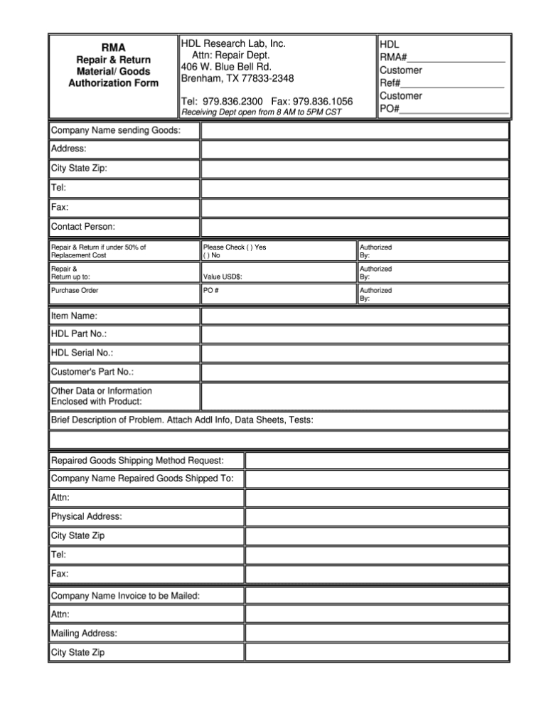 Rma Form Template – Fill Out And Sign Printable Pdf Template | Signnow ...