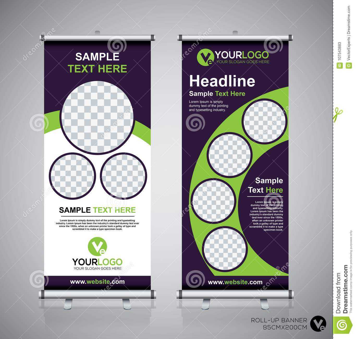 Roll Up Banner Design Template, Vertical, Abstract For Retractable Banner Design Templates