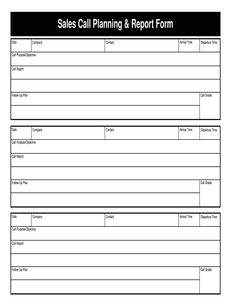 Sales Call Log Excel – Fill Online, Printable, Fillable In Sales Call Report Template