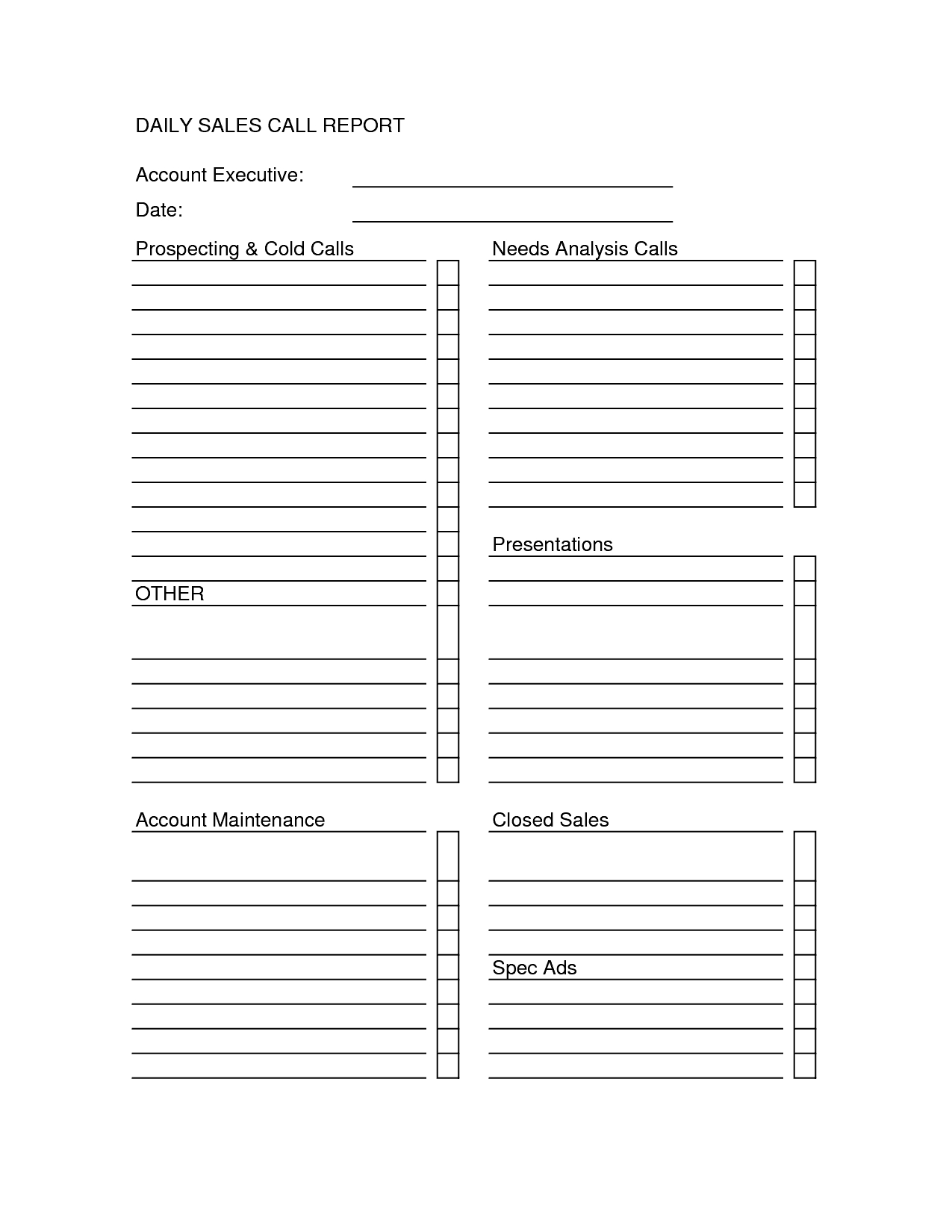 Sales Call Report Templates - Word Excel Fomats Regarding Daily Sales Call Report Template Free Download