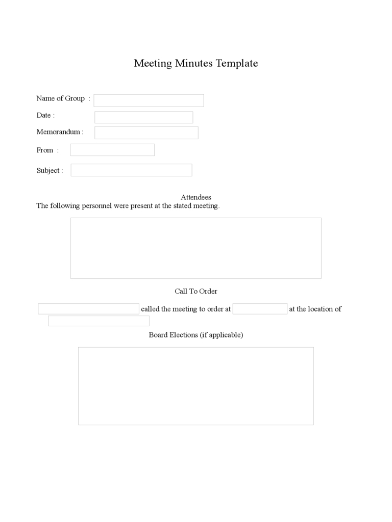 Sample Meeting Minutes Template – 6 Free Templates In Pdf Throughout Corporate Minutes Template Word