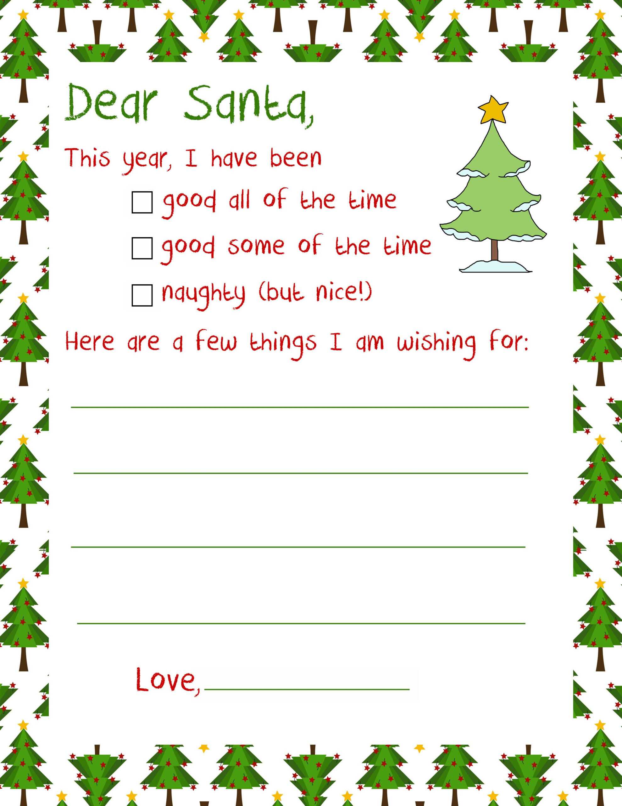 Santa Christmas Letter – Letter To Santa Pertaining To Santa Letter Template Word