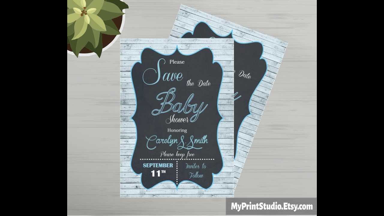 Save The Date Baby Shower Card Template Made In Ms Word With Save The Date Templates Word