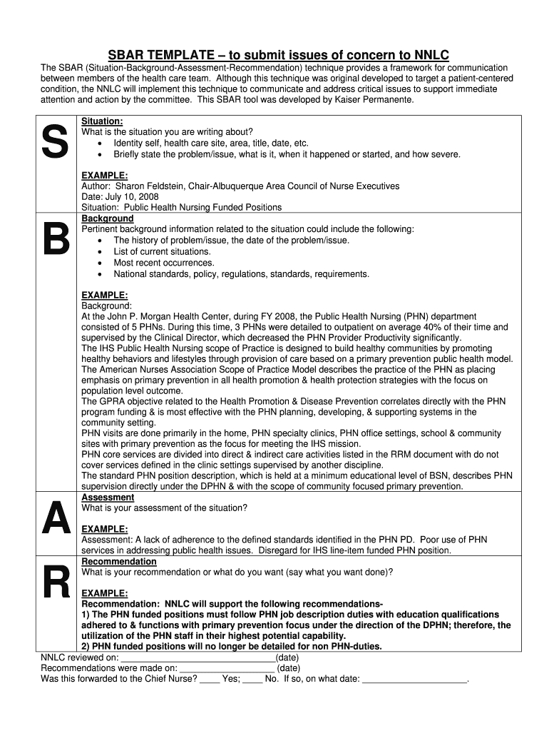 Sbar Template - Fill Online, Printable, Fillable, Blank With Regard To Sbar Template Word