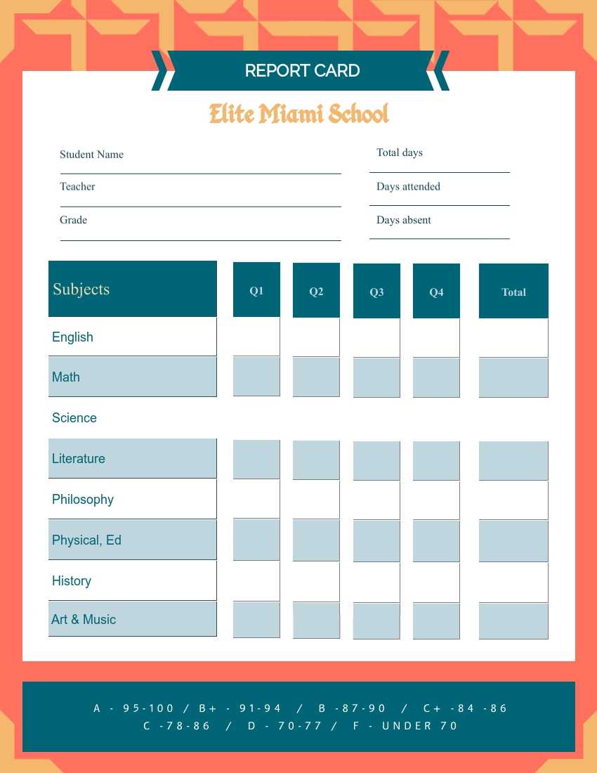 School Report Card Template – Visme Inside Report Card Format Template