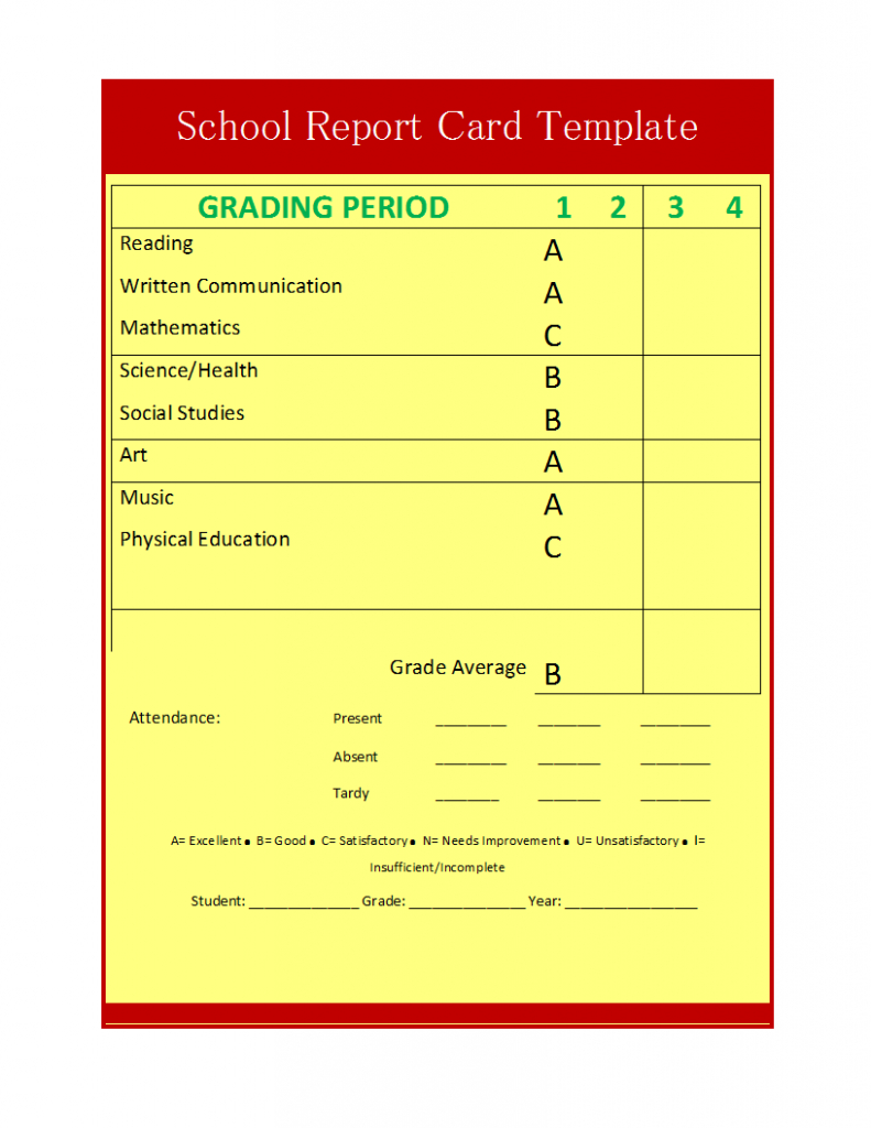 School Report Template Throughout Good Report Templates