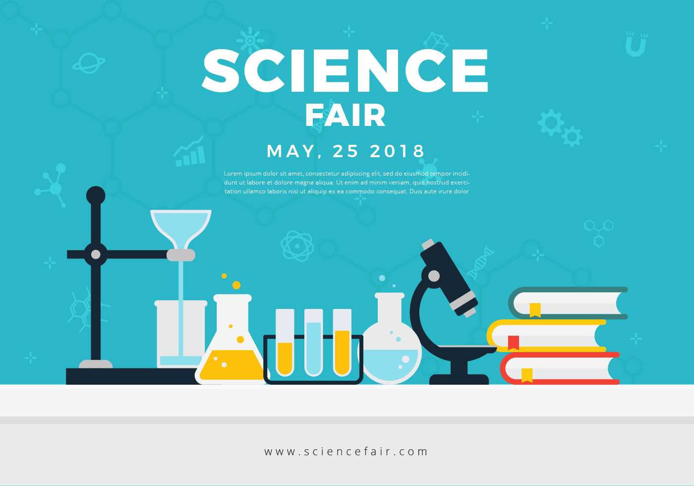 Science Fair Poster Banner – Download Free Vectors, Clipart Within Science Fair Banner Template