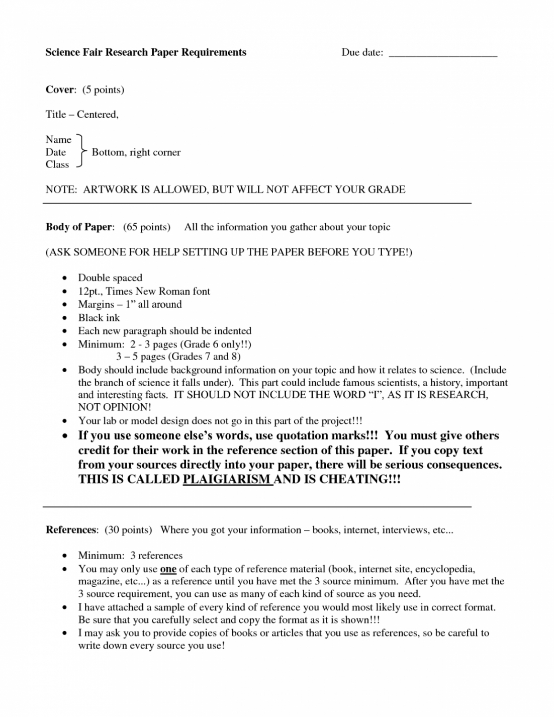 Science Fair Project Report Template With Research Project Report Template