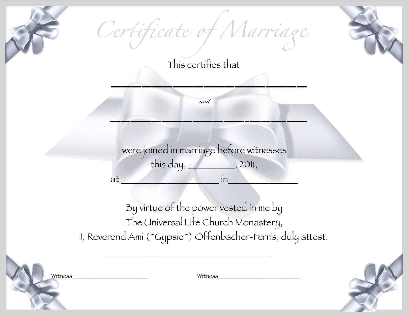 Seal Certified Editable Marriage Certificate Template Intended For Blank Marriage Certificate Template