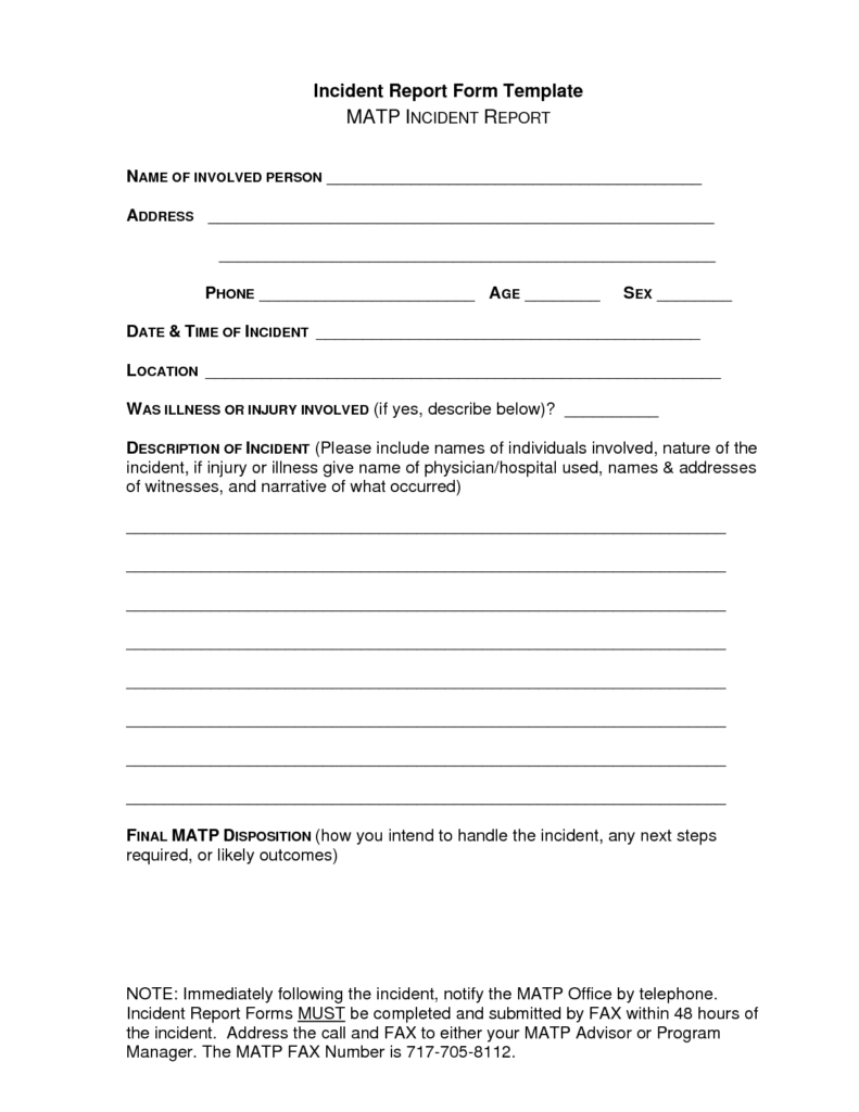 Security Incident Report Template Pdf And Best Photos Of Regarding Office Incident Report Template