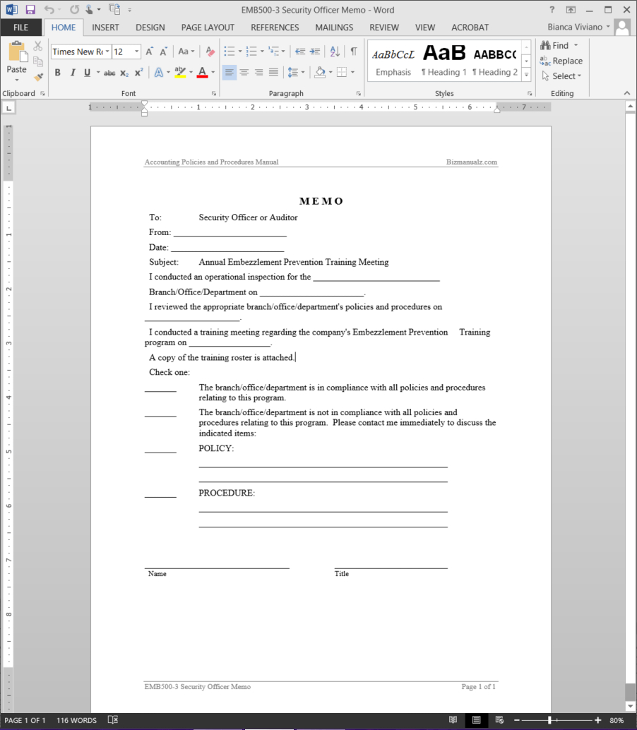 Security Officer Memo Template | Emb500 3 With Regard To Memo Template Word 2013