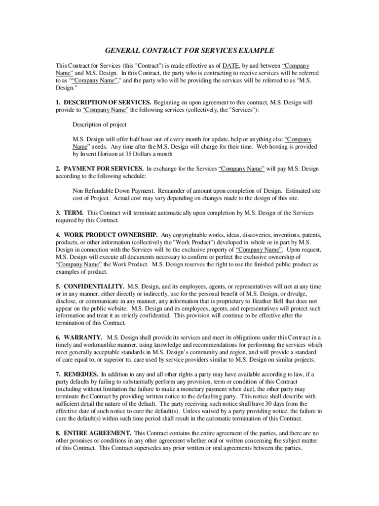 Service Contract Template – 12 Free Templates In Pdf, Word Pertaining To Community Service Template Word