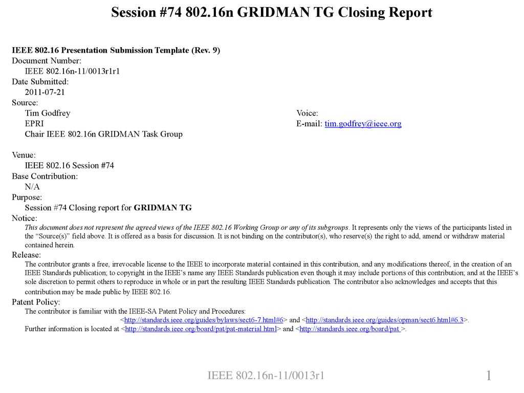 Session # N Gridman Tg Closing Report – Ppt Download Throughout Rapporteur Report Template