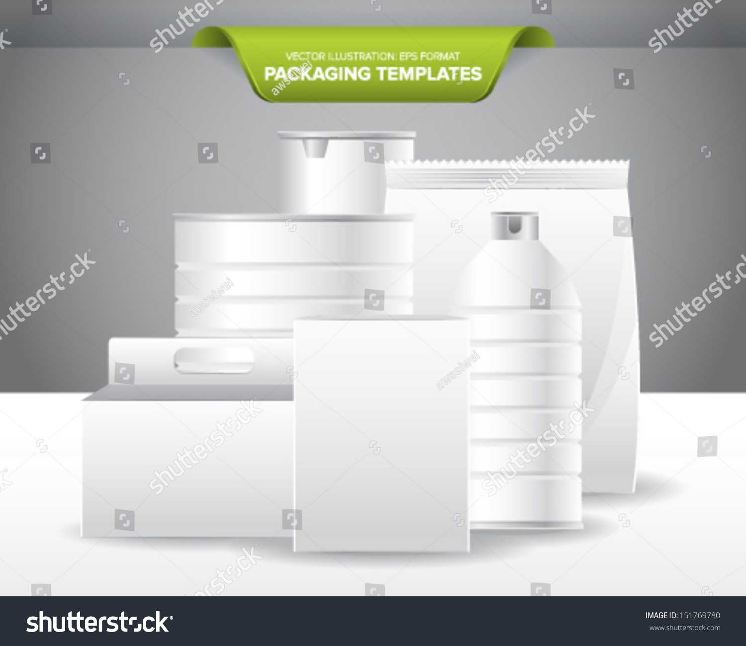 Set Empty Blank Packaging Templates Food Stock Vector Regarding Blank Packaging Templates