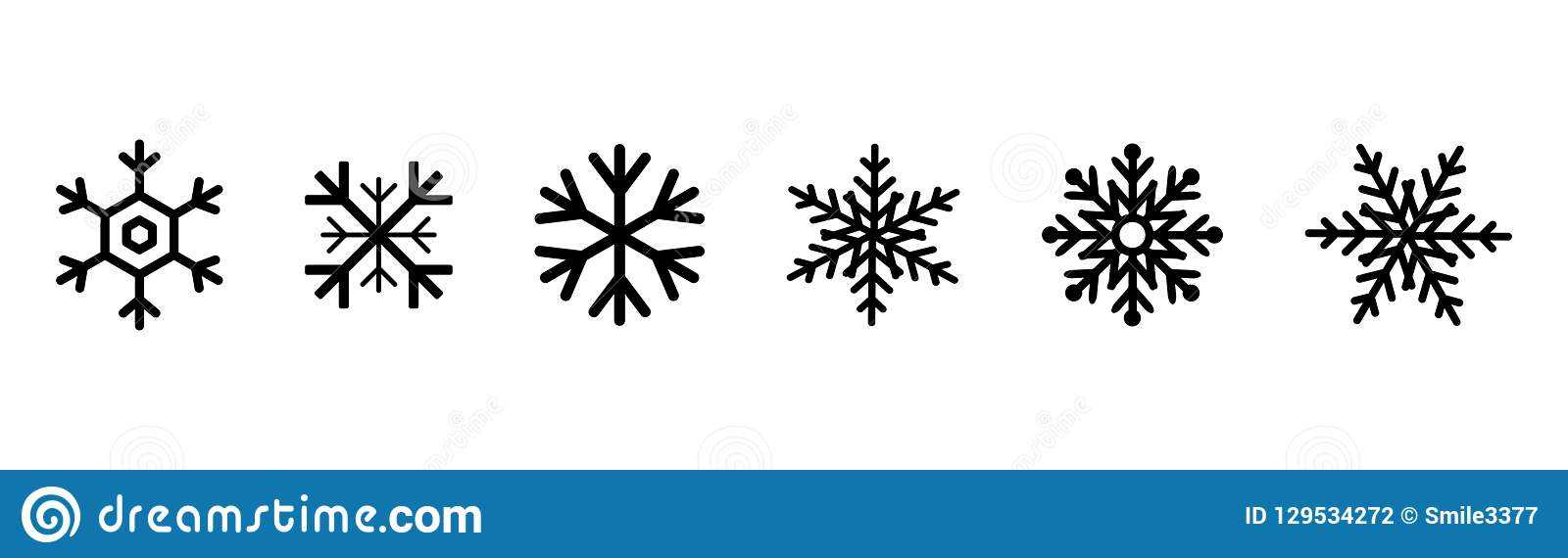 Set Of Black Snowflakes Icons. Black Snowflake. Snowflakes Pertaining To Blank Snowflake Template