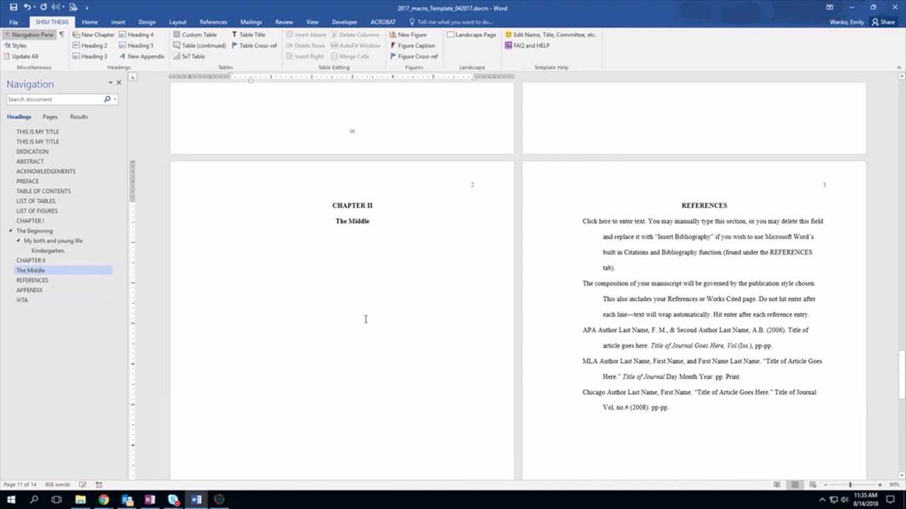 Shsu Thesis And Dissertation Template Training Video With Ms Word Thesis Template