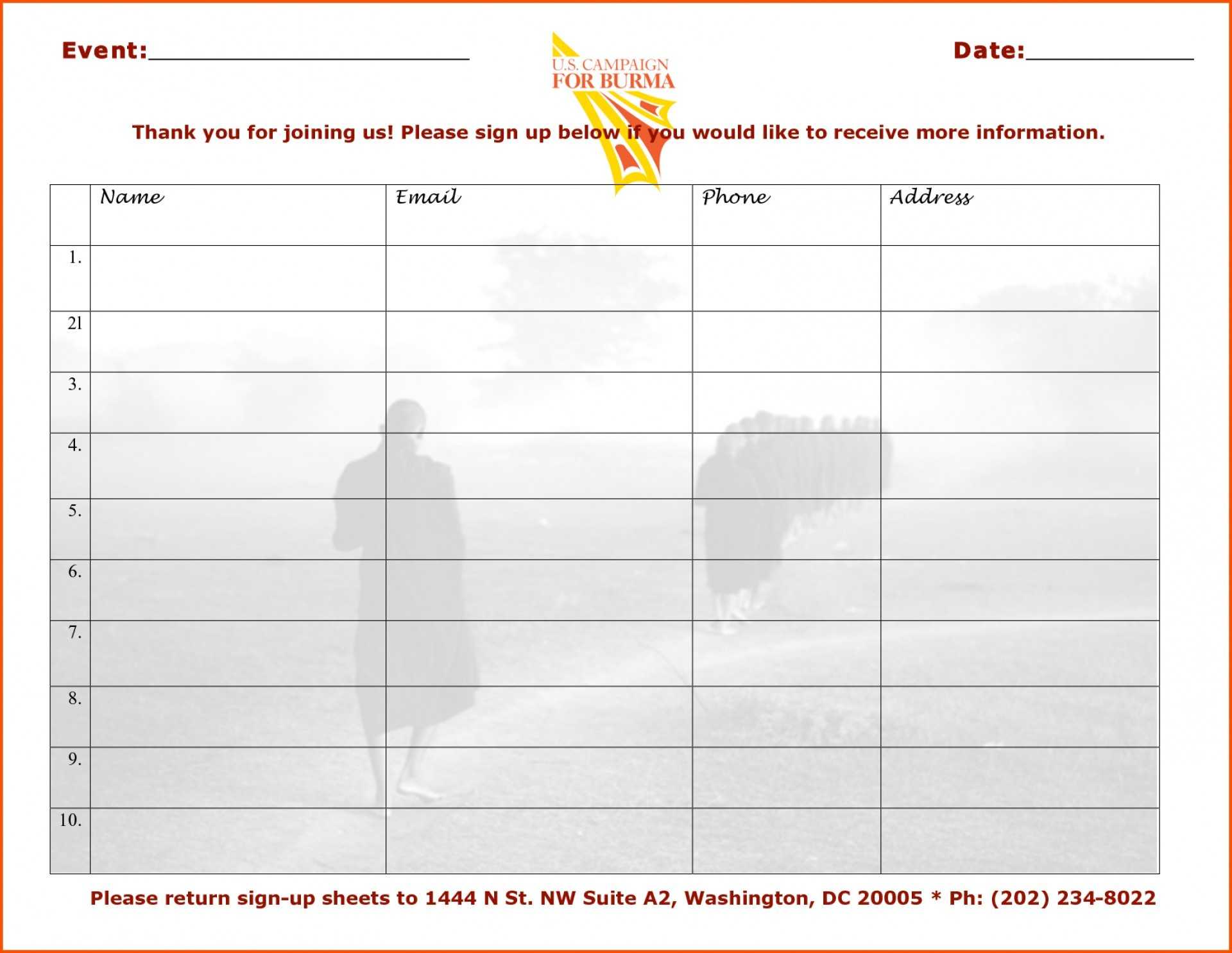 Sign In Sheet Templates Free – Karan.ald2014 Inside Free Sign Up Sheet Template Word