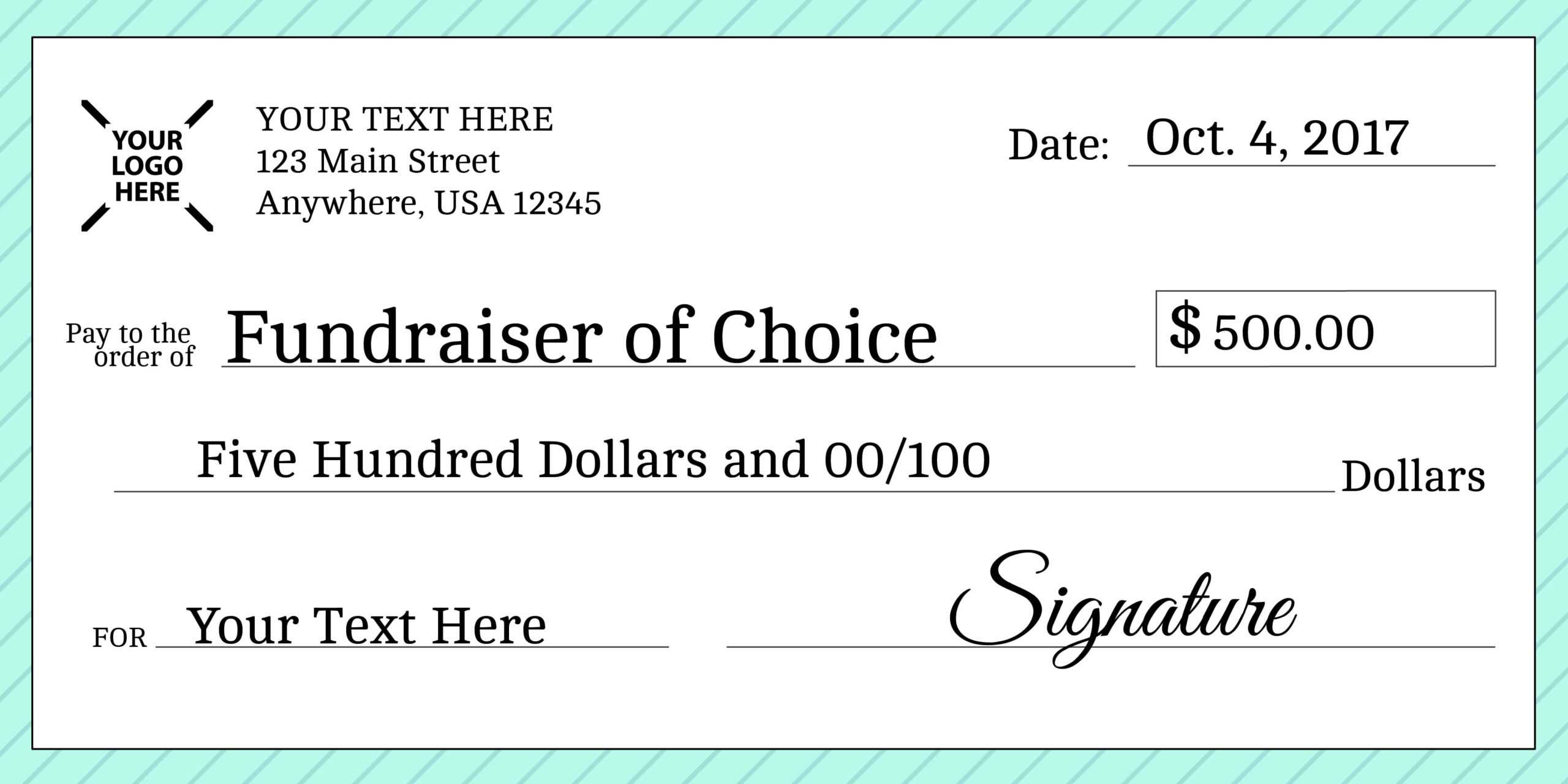 Signage 101 – Giant Check Uses And Templates | Signs Blog Intended For Blank Check Templates For Microsoft Word
