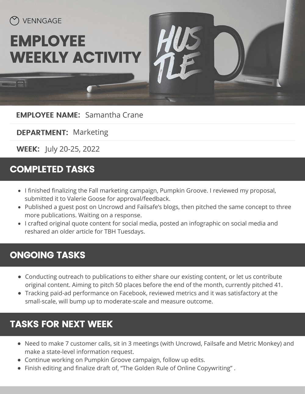 Simple Employee Weekly Report Inside Wrap Up Report Template