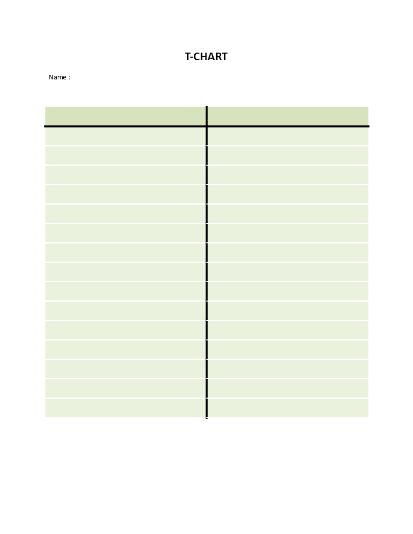 Simple T Chart Model Word | Templates At Regarding T Chart Template For Word