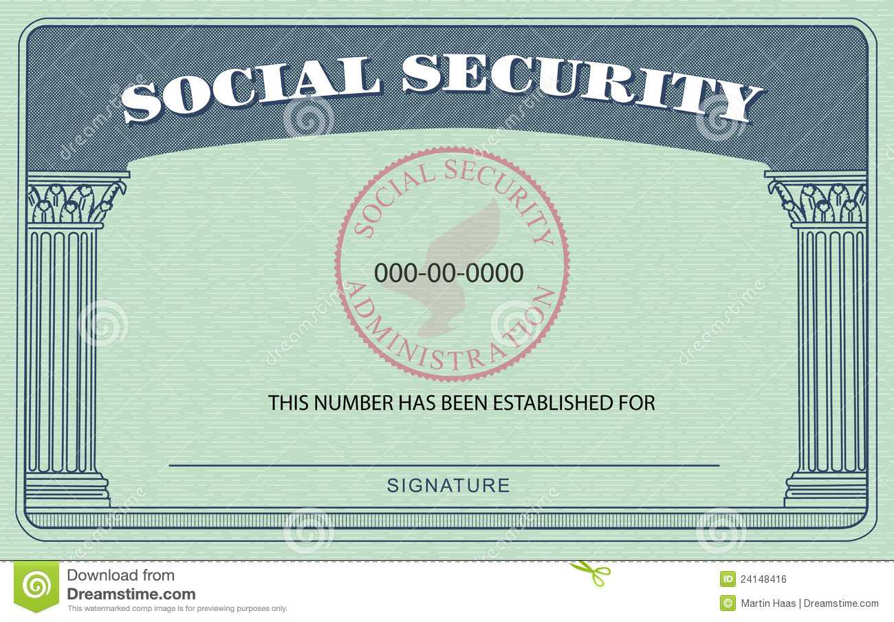 Social Security Card Stock Illustration. Illustration Of Within Blank Social Security Card Template