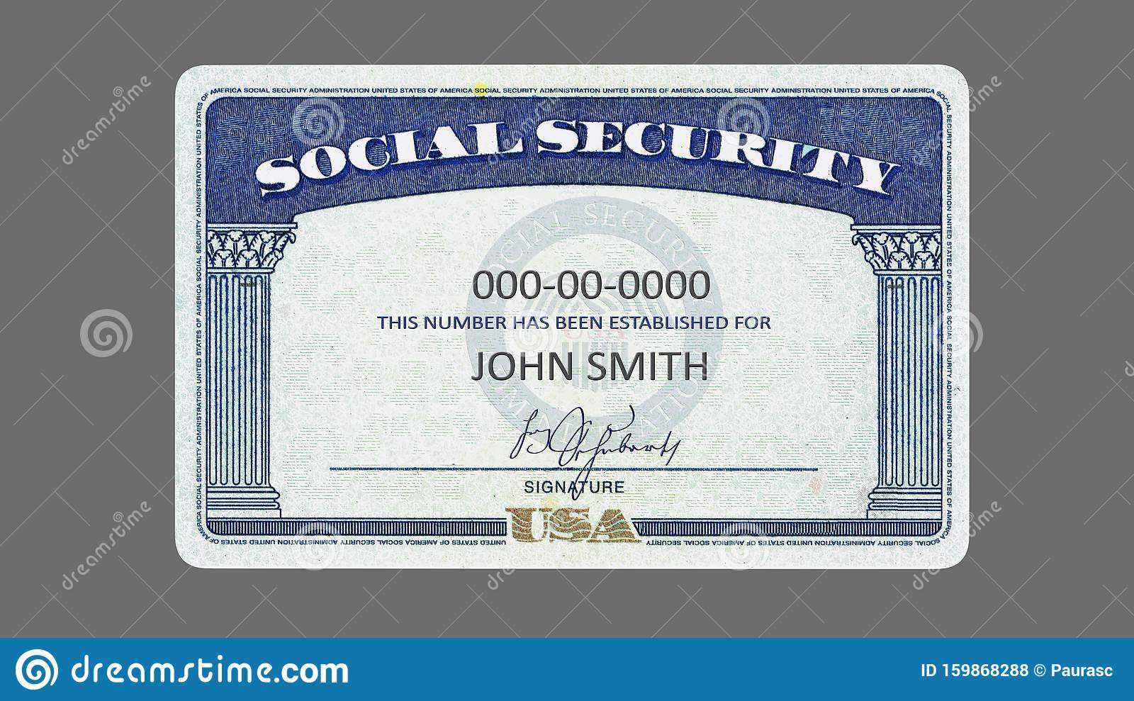 Social Security Card Stock Photo. Image Of Original – 159868288 Within Blank Social Security Card Template