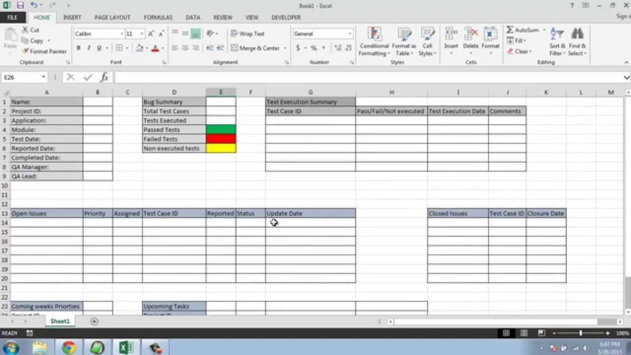 Software Testing Weekly Status Report Template Throughout Weekly Status Report Template Excel