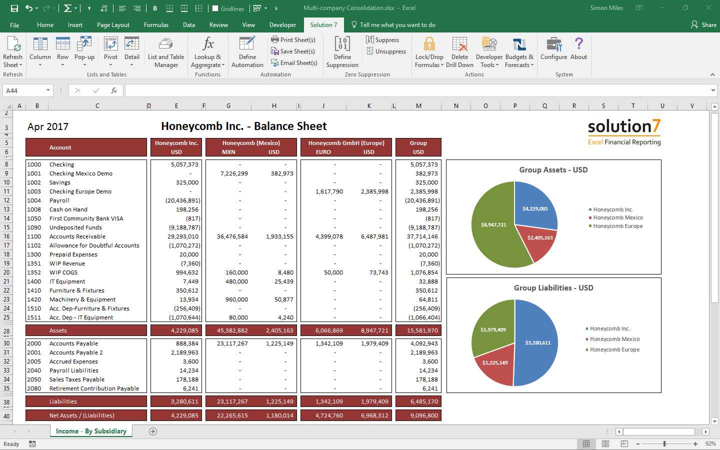 Solution 7 Excel Financial Reporting & Planning For Netsuite Regarding Excel Financial Report Templates