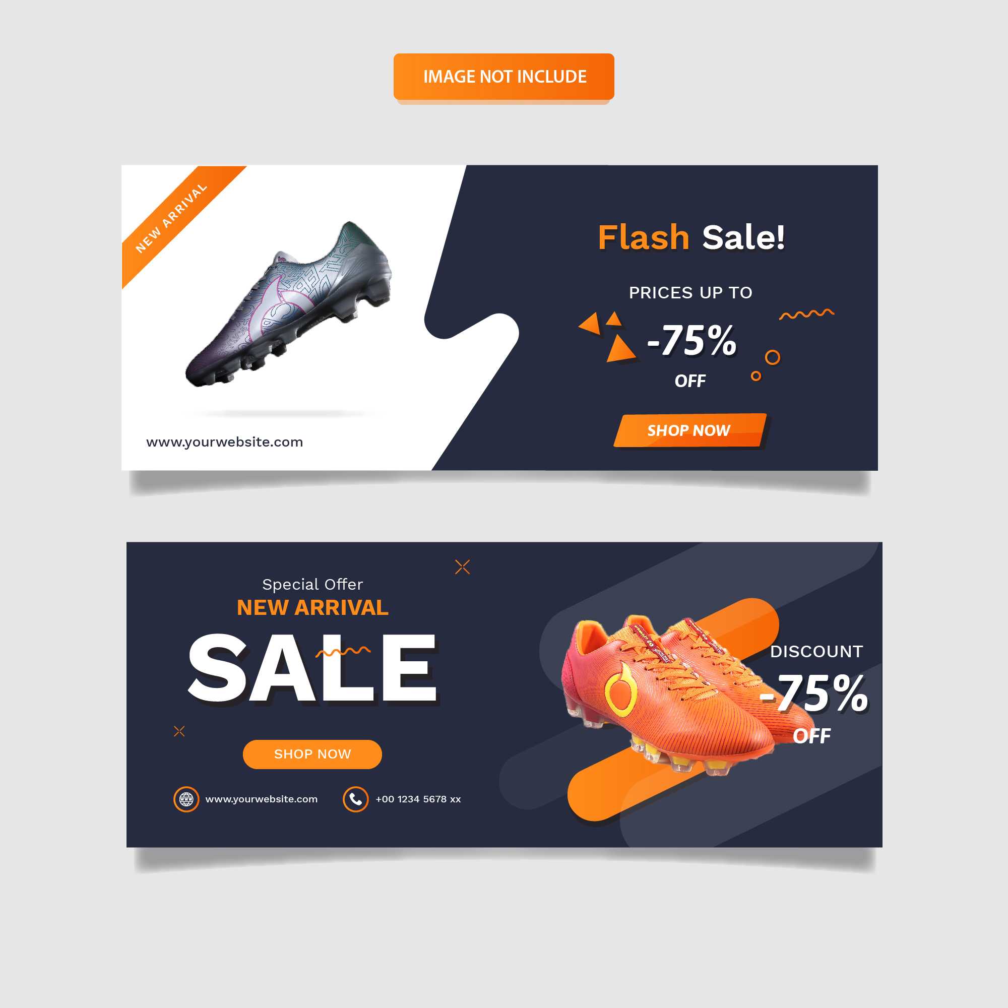 Sport Shoes Sale Banner Template Set – Download Free Vectors Intended For Sports Banner Templates