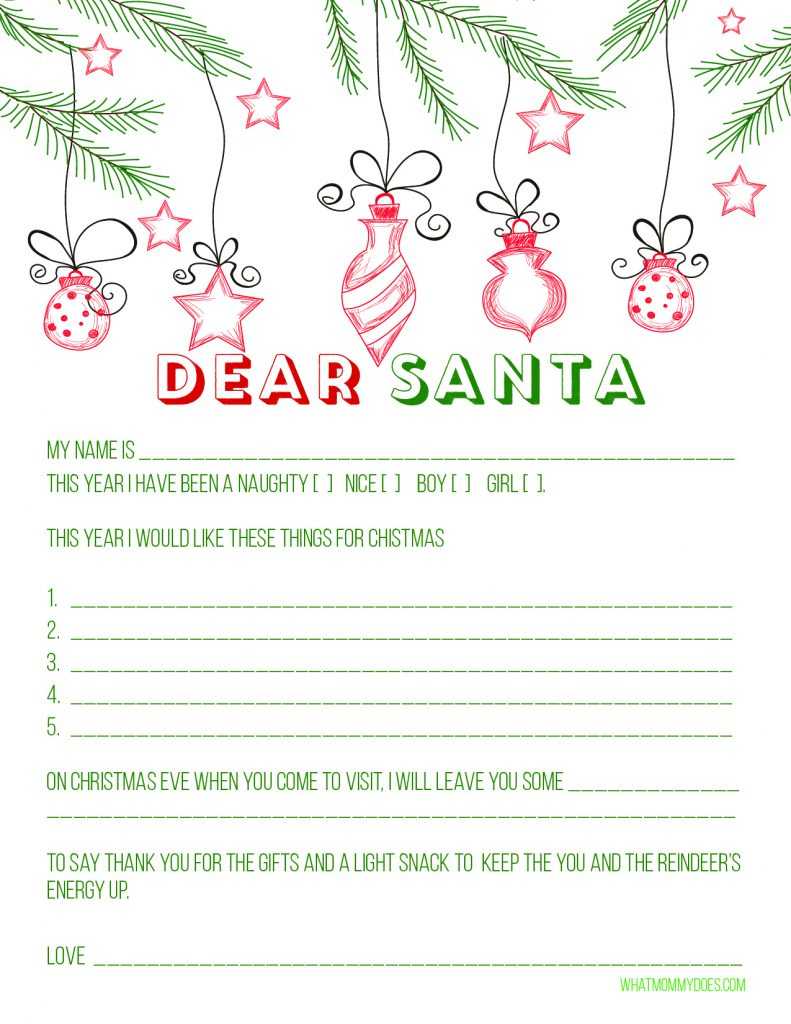 Starting Christmas Letters - Blank Letter To Santa Template Within Blank Letter From Santa Template