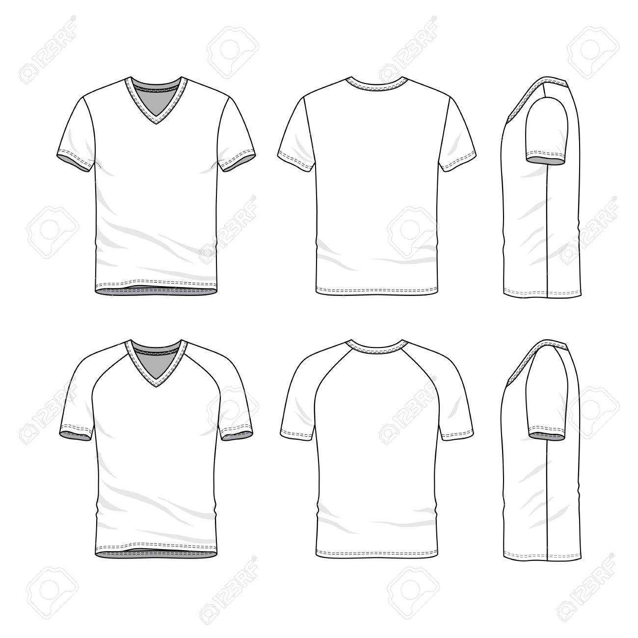 Stock Illustration Throughout Blank V Neck T Shirt Template