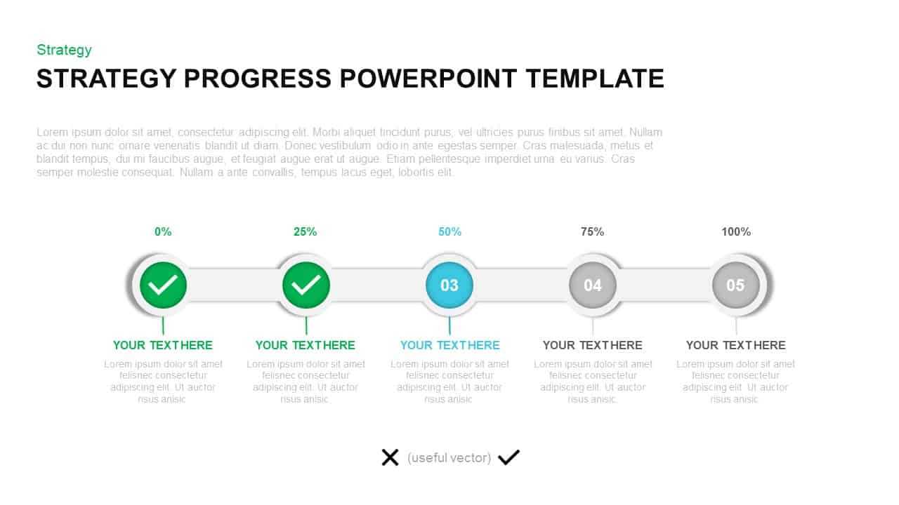 Strategy Progress Report Powerpoint Template & Keynote Diagram With Quarterly Status Report Template