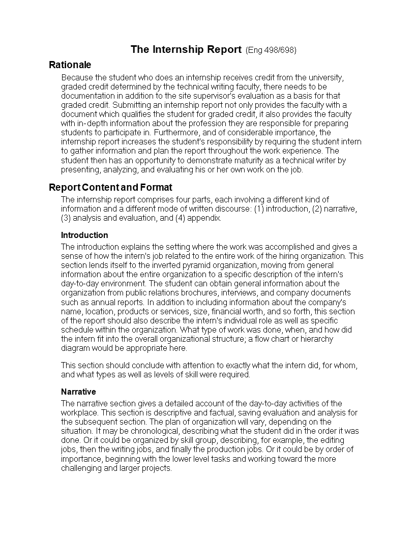 Student Internship Report Format | Templates At With Regard To Section 7 Report Template