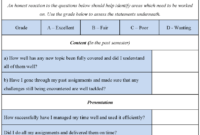 Student Self Evaluation Form : Sample Forms throughout Student Feedback Form Template Word