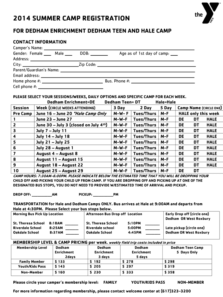 Summer Camp Application Template - Fill Online, Printable Pertaining To Camp Registration Form Template Word