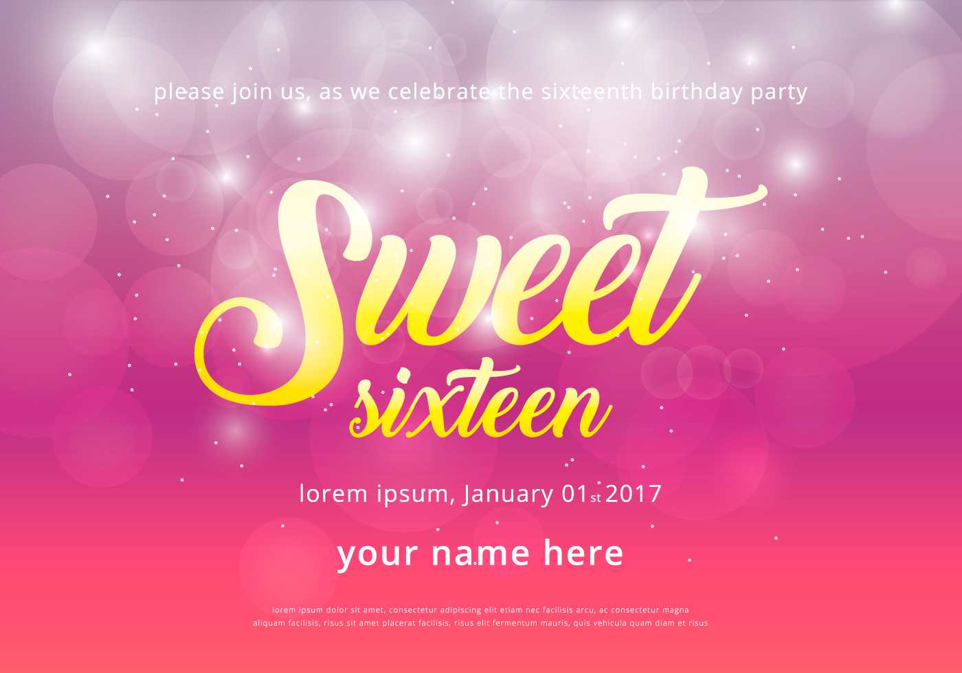 Sweet 16 Free Vector Art - (18,593 Free Downloads) Intended For Sweet 16 Banner Template