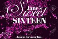 Sweet Sixteen Glitter Party Invitation Flyer Template Design in Sweet 16 Banner Template