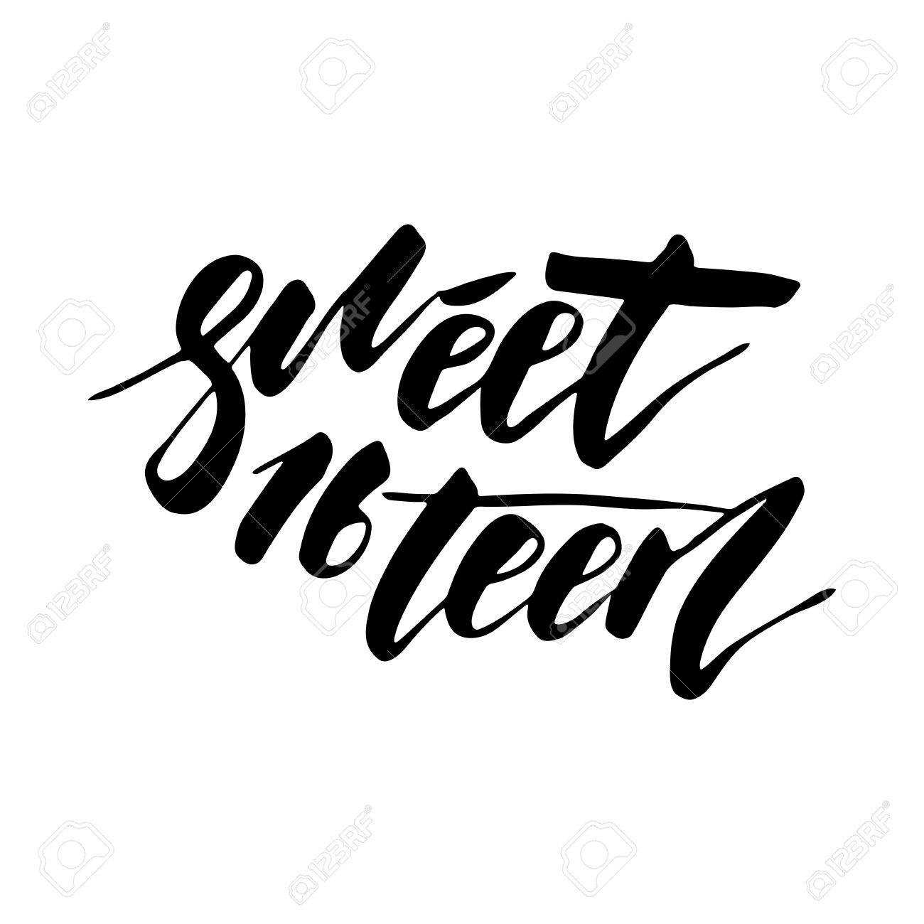 Sweet Sixteen – Lettering Design For Posters, Flyers, T Shirts,.. Inside Sweet 16 Banner Template