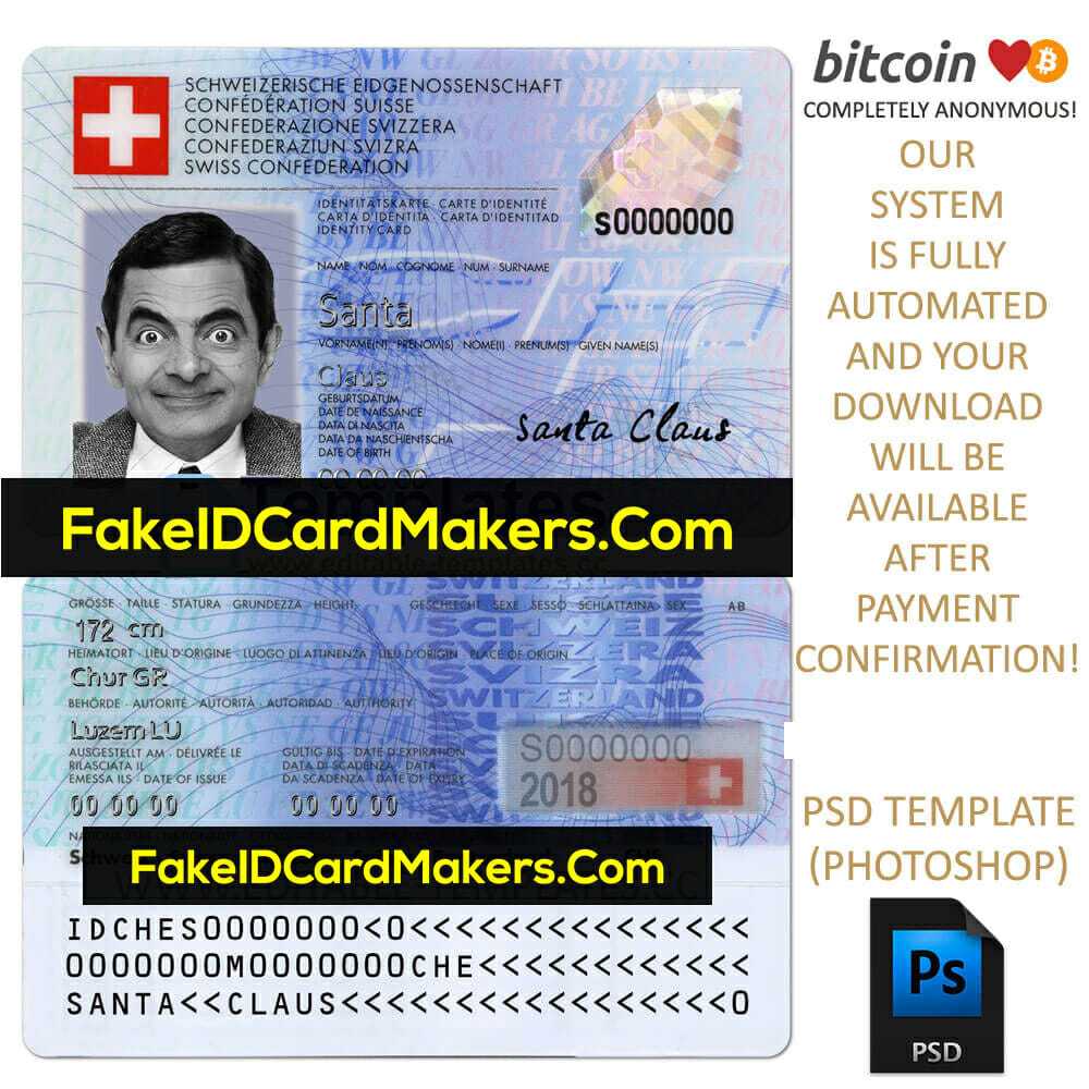 Switzerland Id Card Template Psd Editable Fake Download Throughout Blank Social Security Card Template Download