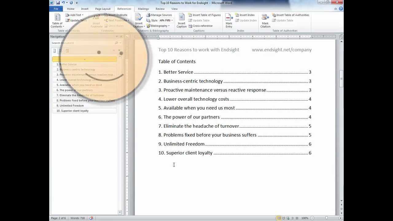 Table Of Contents In Word Regarding Word 2013 Table Of Contents Template