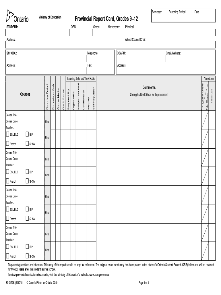 Tdsb Report Card Pdf - Fill Online, Printable, Fillable In Fake College Report Card Template