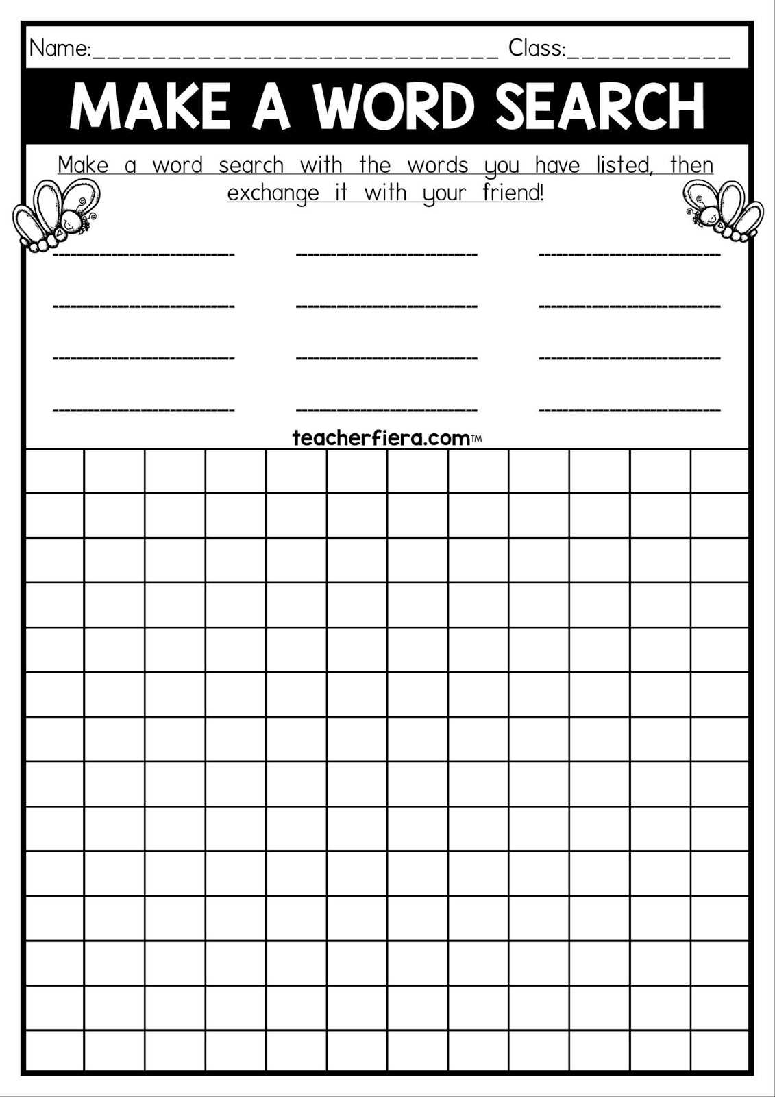 Teacherfiera: Make A Word Search With Regard To Word Sleuth Template