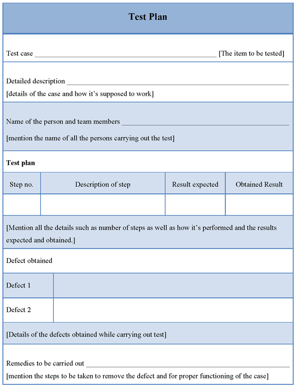 Test Plan Template Format, Sample Of Test Plan Template Inside Software Test Plan Template Word