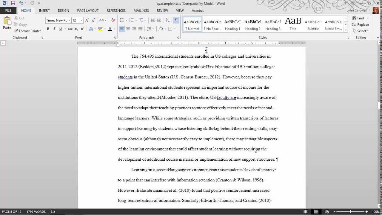 Thesis Formatting: Ms Word Tips In Ms Word Thesis Template