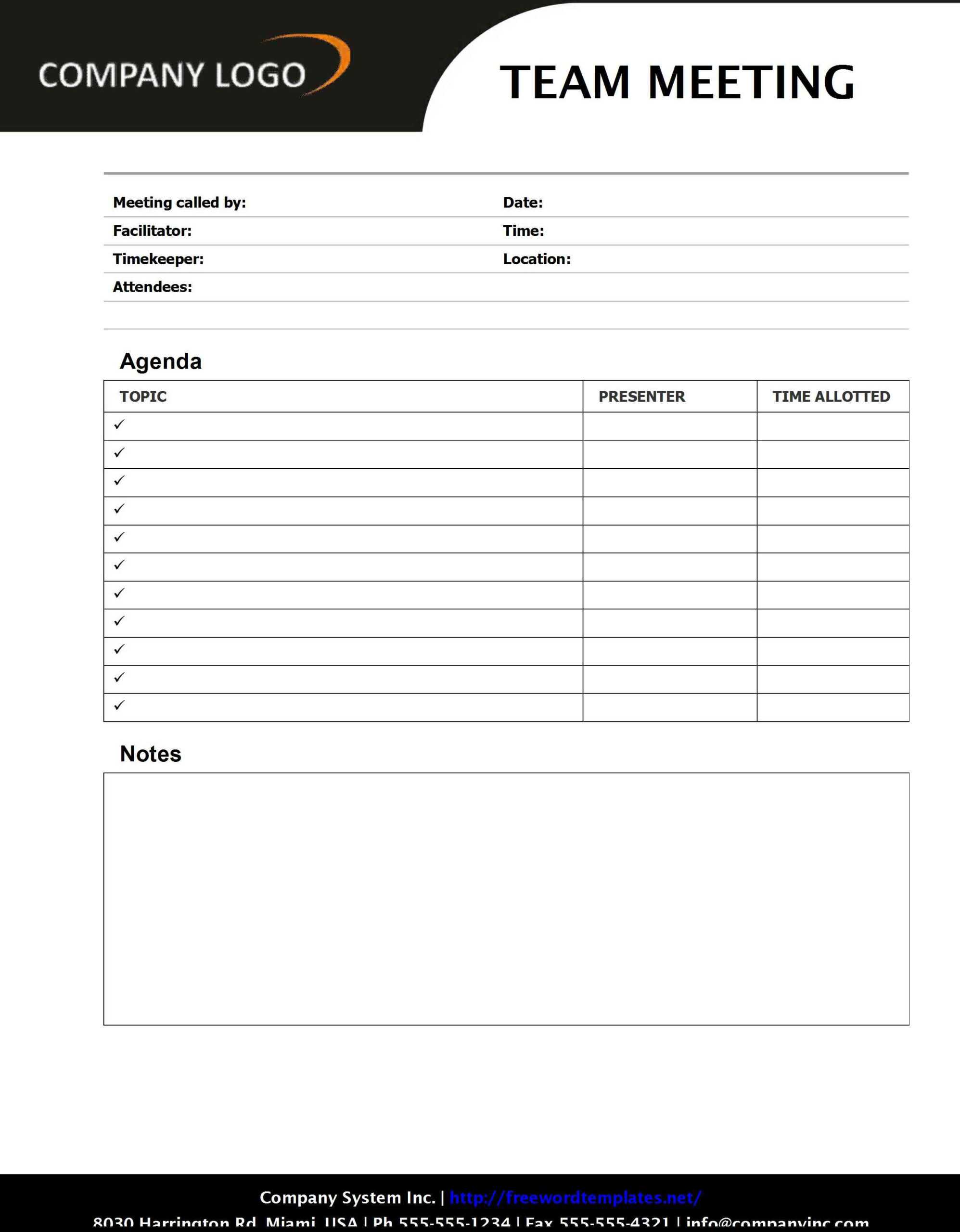 This Is A Team Meeting Agenda Template Which Will Guide You With Free Meeting Agenda Templates For Word