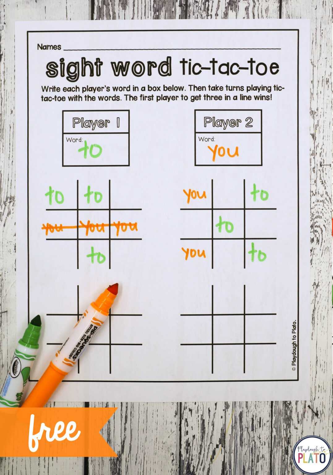 Tic Tac Toe Template Word